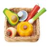 Tender Leaf Toys - Veggie Basket - 6 Pcs Wooden Vegetables with Hand-Crafted Wicker Basket, Pretend Food Playset Supermarket Shopping Game Play Kitchen Farmer's Market Accessories - Age 3+ view 2