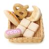Tender Leaf Toys - Bread Basket - 8 Pcs Wooden Pastries Pretend Food Play Supermarket Shopping Game, with Hand-Crafted Wicker Basket, Play Kitchen Accessories - Age 3+ view 3