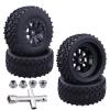 HobbyPark Pre-Glued RC Tires and Wheels 12mm Hex for 1/10 Scale RC Short Course Truck Traxxas Slash 4x4 2WD BL-2S, Redcat Blackout XTE SC TR10, Losi 22S SCT, 4PCS (Style A) view 1