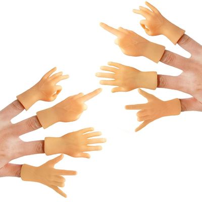 AQKILO Tiny Hands Mini Finger Puppets 8 Pieces, Left and Right Hand Set, Mixed Styles, Funny Party Favors and Novelty Toys for Kids and Adults
