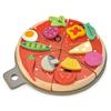 Tender Leaf Toys - Pizza Party - 6 Slices of Realistic Pizza Toy Set with 12 Different Toppings, Kraft Card Take-Out Box Included - Pretend Play Food for Kids - 3+ view 1