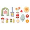 Tender Leaf Toys - Rosewood Cottage - Portable Furnished Wooden 2-Story Dollhouse Set with Handle, 4 Pcs Miniature Toadstool Family with 10 Accessories - Pretend Play Gift for Kids - Age 3+ view 3