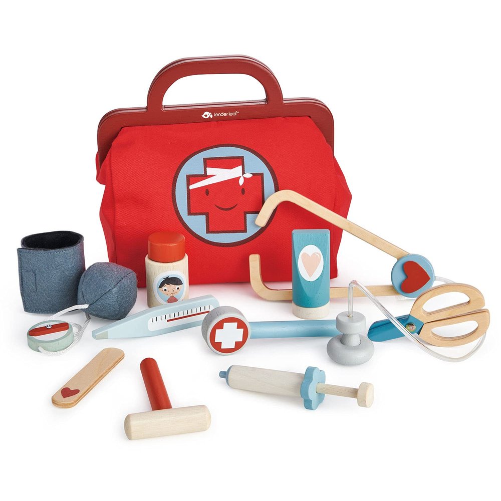 Tender Leaf Toys - Doctor's Bag - Doctor Pretend Play Toy Medical Kit for Children- Promotes Imaginary and Creative Roleplay, Helps to Create Health Awareness - Age 3+