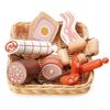 Tender Leaf Toys - Charcuterie Basket - 11 Pcs Solid Wood Cured Meats with Hand-Crafted Wicker Basket, Pretend Food Playset Supermarket Shopping Game Play Kitchen Farmer's Market Accessories - Age 3+ view 3
