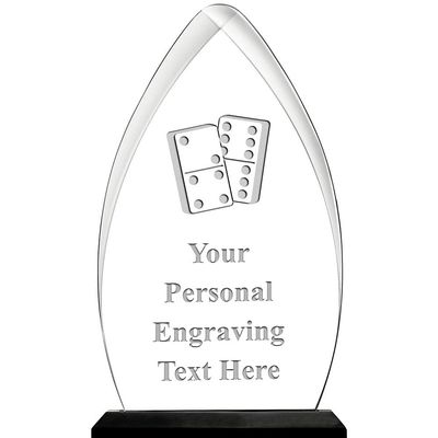 Dominoes Acrylic Award Trophy, 6.75" H Custom Dominoes Game Award, Engraving Included