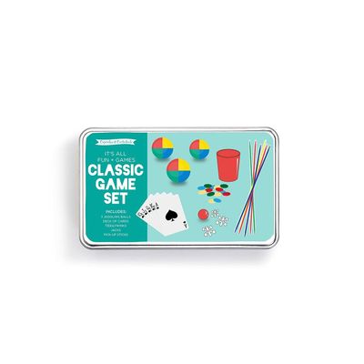 Two's Company Fun and Games Kit in Tin Storage Box Includes 5 Games