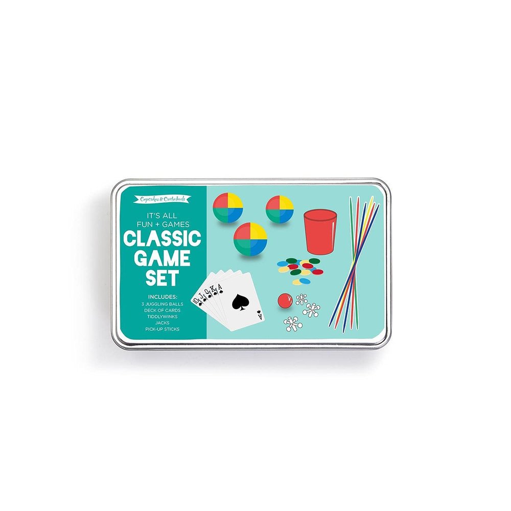 Two's Company Fun and Games Kit in Tin Storage Box Includes 5 Games