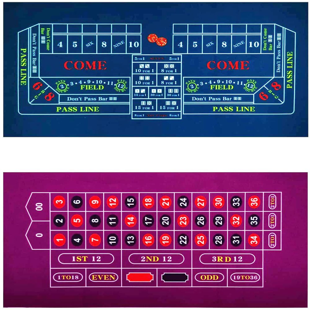 BALIKEN 36 x 72 Inches Roulette Table & Craps Table Top Casino Felt Professional Grade Mat