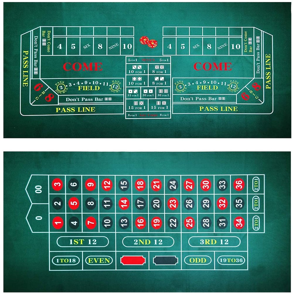 BALIKEN 36 x 72 Inches Roulette Table & Craps Table Top Casino Felt Professional Grade Mat