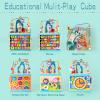 Qilay Wooden Activity Cube for Toddlers (Large), 5 in 1 Multipurpose ABC-123 Abacus Bead Maze Shape Sorter | Early Educational Toy for Toddlers - First Birthday Present for Boys Girls view 3