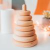 BUSY PUZZLE Ring Wooden Stacking Toy Montessori Wooden Pyramid Gifts for Toddlers Natural Baby Toy Pyramid Handcrafted Toy for 1 Year Old view 2
