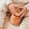 BUSY PUZZLE Ring Wooden Stacking Toy Montessori Wooden Pyramid Gifts for Toddlers Natural Baby Toy Pyramid Handcrafted Toy for 1 Year Old view 4