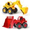 Beestech Construction Toys, Friction Powered Excavator Loader Truck Vehicles, Beach Sand Sandbox Toys for 3, 4, 5 Years Old Boys Kids Girls (2 Pack) view 1