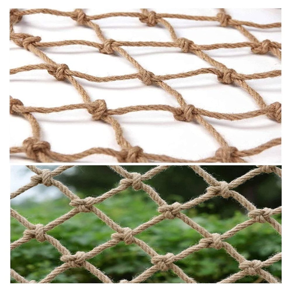 Hemp Netting Safety Decor Cargo Net Climbing Kids Protective Net Playground Fence Rope Net Heavy Duty Rope Ladder Rock Swing (Size : 3 * 3m(10 * 10ft))