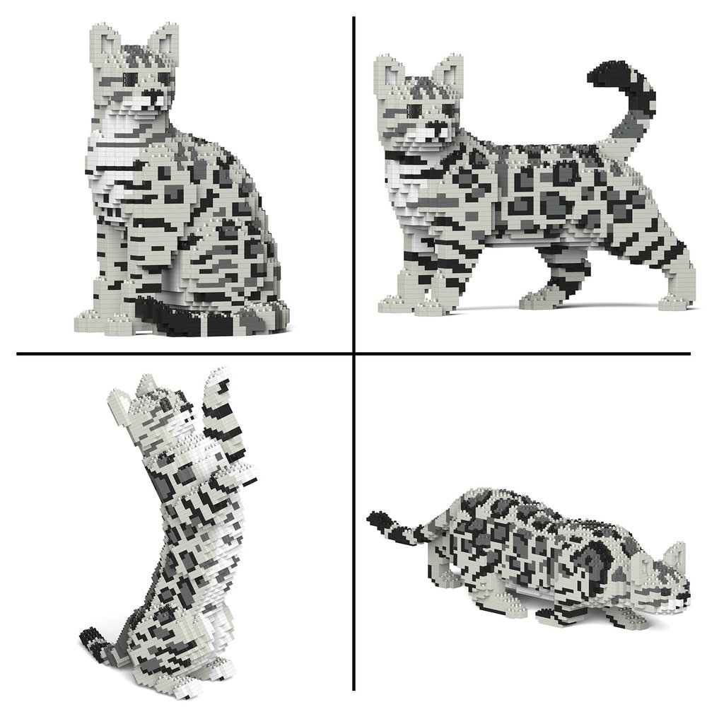 JEKCA Bengal Cat 4-in-1 Pack 01S-M02 | Cat Plastic Building Blocks | Age 14+