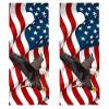 Cornhole Wraps #442 - USA Flag with Eagle Cornhole Game Graphic Decals - Includes Application Squeegee - Set (2) 25" x 49" Wraps with Gloss Laminate view 2