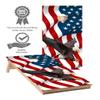 Cornhole Wraps #442 - USA Flag with Eagle Cornhole Game Graphic Decals - Includes Application Squeegee - Set (2) 25" x 49" Wraps with Gloss Laminate view 3