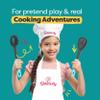 Baketivity Kids Chef Hat and Apron Set for Boys & Girls - One Size Fits All (Adjustable) Kids Cooking Aprons - Washable Kids Apron & Chef Hat Set for Cooking - Young Chefs & Junior Bakers Chef Outfit view 3