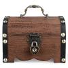 Retro Wooden Treasure Chest Storage Box Wooden Money Storage Box Bank with Lock and Keys Savings with Lock Wood Carving Handmade view 1