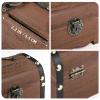 Retro Wooden Treasure Chest Storage Box Wooden Money Storage Box Bank with Lock and Keys Savings with Lock Wood Carving Handmade view 4