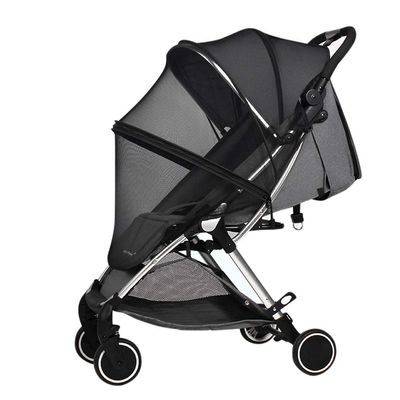 2 in 1 Net Baby Stroller Sun Shades with Zipper Window, Universal Mesh Travel Breathable See Through Outdoor Walking Beach Parasol Windproof Protective Cover for Seats and Carriers