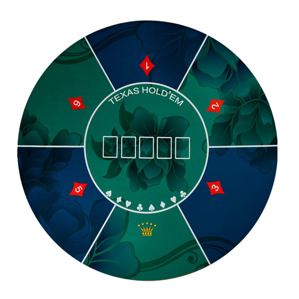 Portable Round Poker Mat Rubber Non-Slip Poker Table Top with Carrying Bag for Poker Games, Blackjack, Casino