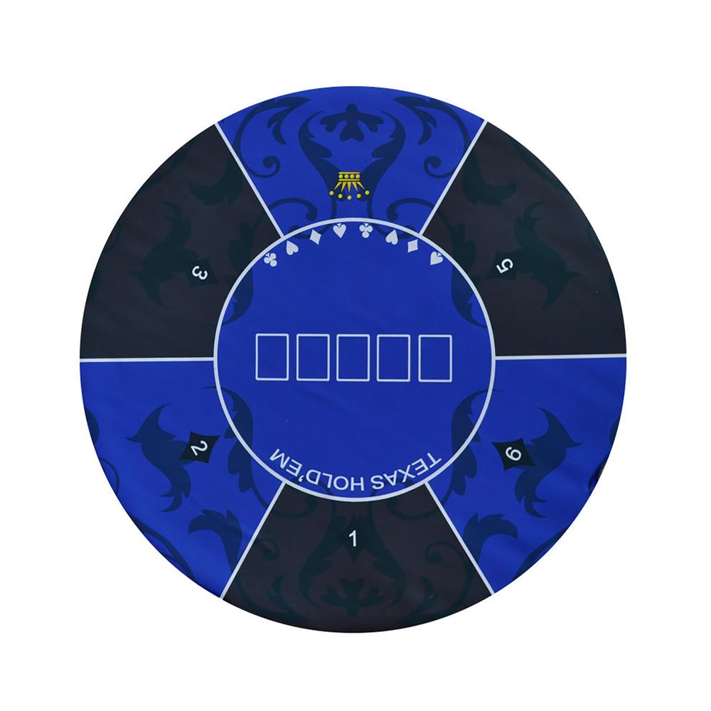 Portable Round Poker Mat Rubber Non-Slip Poker Table Top with Carrying Bag for Poker Games, Blackjack, Casino