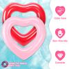 Sumind 2 Pieces Heart Pool Float, 47.3 x 39.4 Inch Inflatable Swim Rings Bachelorette Party Pool Float Tube, Heart Shaped Summer Swimming Ring, Water Beach Party for Adults (Pink, Red) view 2