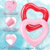 Sumind 2 Pieces Heart Pool Float, 47.3 x 39.4 Inch Inflatable Swim Rings Bachelorette Party Pool Float Tube, Heart Shaped Summer Swimming Ring, Water Beach Party for Adults (Pink, Red) view 3