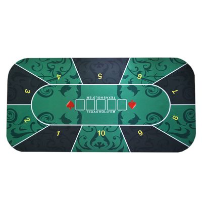 Professional Poker Mat, 10 Player Portable Natural Rubber Poker Table Top, High Elasticity/Waterproof, Layout w/Carrying Bag to Play Cards, Poker Games, Blackjack, Casino