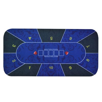 Professional Poker Mat, 10 Player Portable Natural Rubber Poker Table Top, High Elasticity/Waterproof, Layout w/Carrying Bag to Play Cards, Poker Games, Blackjack, Casino