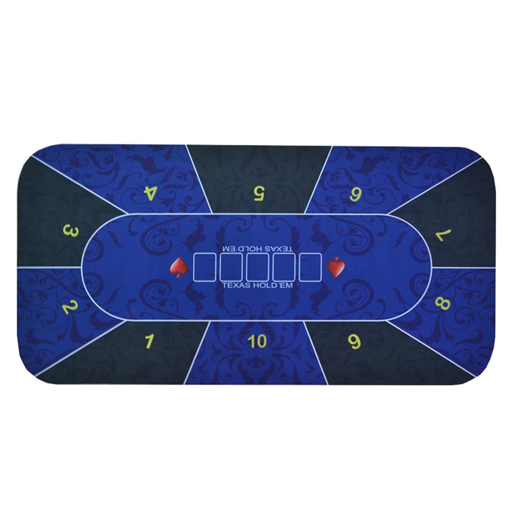 Professional Poker Mat, 10 Player Portable Natural Rubber Poker Table Top, High Elasticity/Waterproof, Layout w/Carrying Bag to Play Cards, Poker Games, Blackjack, Casino
