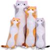 Cute Cat Plush Long Body Pillow Cuddle Cartoon Stuffed Animals Cat Plushie Soft Doll Pillows Gifts for Kids Girls (Gray, 51 Inches), 1 Count (Pack of 1) view 1