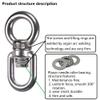 Dakzhou Bearing Swing Swivel 360 Rotary 820 lb Capacity, Safe and Reliable Suspension Connection Accessories for Swing Air Dance Hammock Chair Yoga Swing Climbing Projects view 3