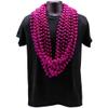 48" 18mm Round Metallic Hot Pink Mardi Gras Beads Case Dozen (12 Necklaces) view 2