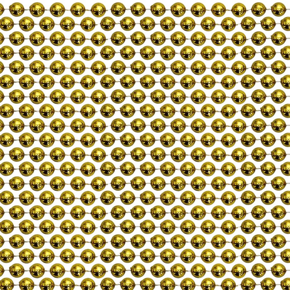60" 12mm Round Metallic Gold Mardi Gras Beads - Dozen (12 Necklaces)