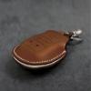 Leather Brut [ALF-01-5B] Key Fob Cover for Alfa Romeo - Giulia Stelvio 4C Mito Giulietta - 5 Buttons - Italian Veg-Tanned Leather (Black-Ivory, Hardware #2) view 3