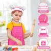 Toyze Gifts for 3-8 Year Old Girls, Kids Cooking Set with Apron, Chef Hat, Cookbook - 20pc Pink view 4