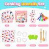 Toyze Birthday Gifts for 3-8 Year Old Girls Cute Stuff Apron for Girls Kids Cooking Sets Toddler Toys Kids Chef Hat and Apron Easter Christmas Stocking Stuffers White-with Cookbook view 3