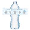25 Blue Elephants Water Bottle Labels for Baby Shower Party ; Waterproof Water Bottle Wrappers; Its a Boy Water Bottle Stickers Labels Decorations. Made in USA view 1