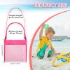 10 Pieces Shell Bag Mesh Seashell Bags Colorful Shell Collecting Bag Mesh Beach Bags with Sand Sifter Shovels Treasures Beach Toy Storage Kids view 2