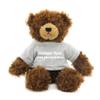 Made By Aliens Customized Chocolate Brandon Bear - 12 inch Personalized Stuffed Bear Plush Toy - Perfect Custom Shirt Bear Gift for Graduation Valentines Graduation Easter Holidays (Gray Shirt) view 1