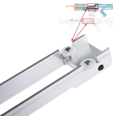 WORKER Pulley Metal Alloy Bolt Sled Kit for Nerf Longshot and Terminator Modify Toy (Silver)