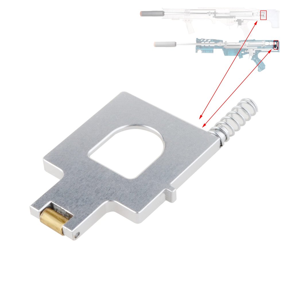 WORKER Metal Plus Pulley Catch Plate Dart Gate for Nerf Longshot and Terminator Modify Toy (Silver)