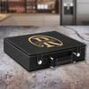 Personalized Leatherette 100 Chip Poker Set with Name view 2