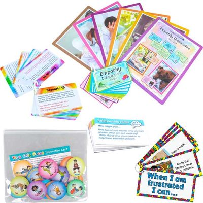 Really Good Stuff Interactive Social Emotional Discussion Cards - 5 Activities for Learning, Identifying, and Discussing Emotions & Feelings