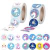 1000 Pcs Unico Stickers, Cute Unicorn Stickers Roll DIY Sticker 1 inch Self Adhesive DIY School Craft Sticker,Unico Decals for Birthday Party Crafts Gift Decor 2 Roll view 1