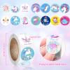 1000 Pcs Unico Stickers, Cute Unicorn Stickers Roll DIY Sticker 1 inch Self Adhesive DIY School Craft Sticker,Unico Decals for Birthday Party Crafts Gift Decor 2 Roll view 2