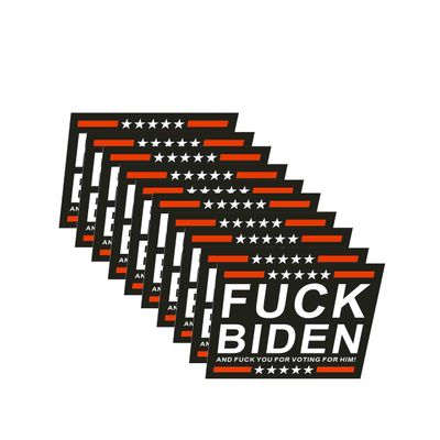 10 Pack Fuck Biden Truck Sticker F Biden Decals 2021 Vote Political FCK Control Anti-Biden Bumper Sticker Laptop Bumper Decal Window Waterproof Decal Car Decoration