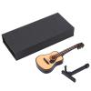 Wooden Miniature Guitar with Stand and Case, Mini Guitar Model Dollhouse Musical Instrument Small Craft Ornaments Home Decor[16cm] view 1